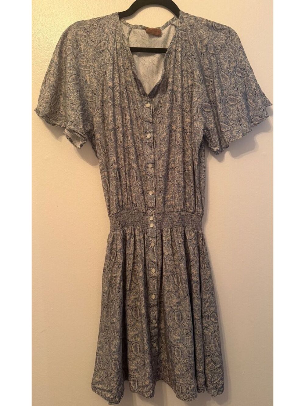Lovlei Ranch Rayon Button-Up Dress with Paisley Print